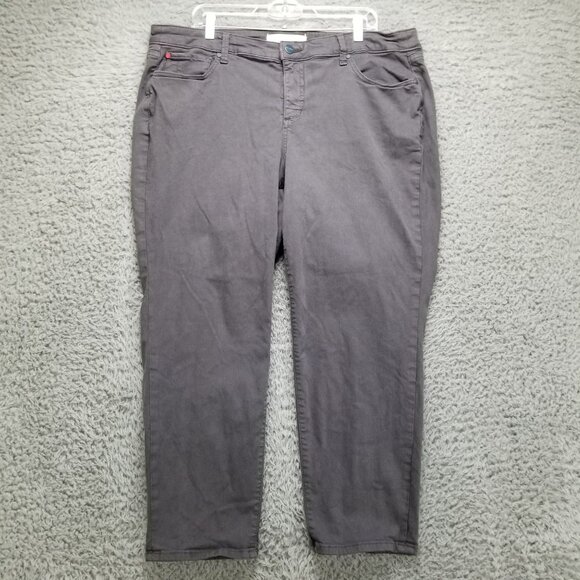Slink Jeans Womens 40 Gray Stretch Curvy Mid Rise Shaping Straight Leg - Picture 1 of 15